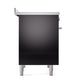 ILVE Professional Plus II 40-Inch Induction Range with 6 Induction Elements, 4.3 cu. ft. Oven, Glossy Black, Solid Door, UPDI406QMPBK