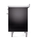 ILVE Professional Plus II 40-Inch Induction Range with 6 Induction Elements, 4.3 cu. ft. Oven, Glossy Black, Solid Door, UPDI406QMPBK