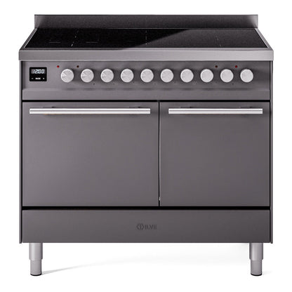 ILVE Professional Plus II 40-Inch Induction Range with 6 Induction Elements, 4.3 cu. ft. Oven, Graphite Matte, Solid Door, UPDI406QMPMG