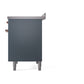 ILVE Nostalgie II 40-Inch Induction Range with 6 Induction Elements, 4.3 cu. ft. Oven, Blue Grey with Copper Trim, Solid Door, UPDI406QNMPBGP