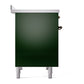 ILVE Nostalgie II 40-Inch Induction Range with 6 Induction Elements, 4.3 cu. ft. Oven, Emerald Green with Burnished Trim, Solid Door, UPDI406QNMPEGB
