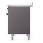 ILVE Nostalgie II 40-Inch Induction Range with 6 Induction Elements, 4.3 cu. ft. Oven, Graphite Matte with Burnished Trim, Solid Door, UPDI406QNMPMGB