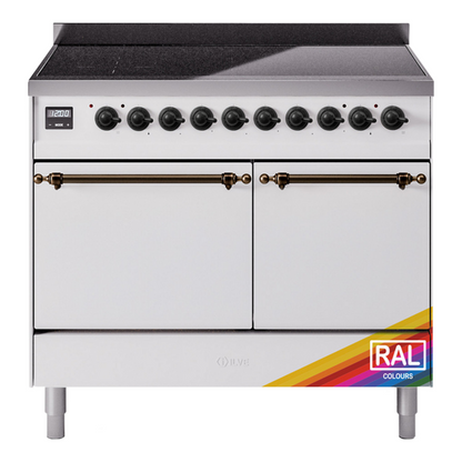 ILVE Nostalgie II 40-Inch Induction Range with 6 Induction Elements, 4.3 cu. ft. Oven, RAL with Burnished Trim, Solid Door, UPDI406QNMPRAB