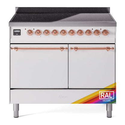 ILVE Nostalgie II 40-Inch Induction Range with 6 Induction Elements, 4.3 cu. ft. Oven, RAL with Copper Trim, Solid Door, UPDI406QNMPRAP