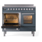 ILVE Professional Plus II 40-Inch Induction Range with 6 Induction Elements, 4.3 cu. ft. Oven, Blue Grey, Triple Glass Door, UPDI406WMPBG