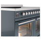 ILVE Professional Plus II 40-Inch Induction Range with 6 Induction Elements, 4.3 cu. ft. Oven, Blue Grey, Triple Glass Door, UPDI406WMPBG