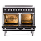 ILVE Professional Plus II 40-Inch Induction Range with 6 Induction Elements, 4.3 cu. ft. Oven, Glossy Black, Triple Glass Door, UPDI406WMPBK