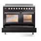 ILVE Professional Plus II 40-Inch Induction Range with 6 Induction Elements, 4.3 cu. ft. Oven, Glossy Black, Triple Glass Door, UPDI406WMPBK