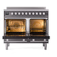 ILVE Professional Plus II 40-Inch Induction Range with 6 Induction Elements, 4.3 cu. ft. Oven, Graphite Matte, Triple Glass Door, UPDI406WMPMG