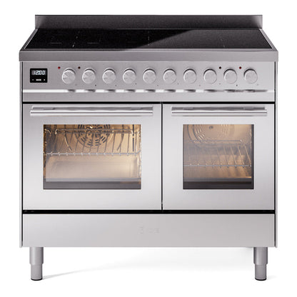 ILVE Professional Plus II 40-Inch Induction Range with 6 Induction Elements, 4.3 cu. ft. Oven, Stainless Steel, Triple Glass Door, UPDI406WMPSS