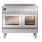 ILVE Professional Plus II 40-Inch Induction Range with 6 Induction Elements, 4.3 cu. ft. Oven, Stainless Steel, Triple Glass Door, UPDI406WMPSS
