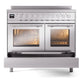 ILVE Professional Plus II 40-Inch Induction Range with 6 Induction Elements, 4.3 cu. ft. Oven, Stainless Steel, Triple Glass Door, UPDI406WMPSS