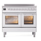 ILVE Professional Plus II 40-Inch Induction Range with 6 Induction Elements, 4.3 cu. ft. Oven, White, Triple Glass Door, UPDI406WMPWH