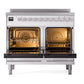 ILVE Professional Plus II 40-Inch Induction Range with 6 Induction Elements, 4.3 cu. ft. Oven, White, Triple Glass Door, UPDI406WMPWH