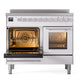 ILVE Professional Plus II 40-Inch Induction Range with 6 Induction Elements, 4.3 cu. ft. Oven, White, Triple Glass Door, UPDI406WMPWH