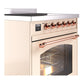 ILVE Nostalgie II 30-Inch Induction Range with 4 Induction Elements, 3.5 cu. ft. Oven, Antique White with Copper Trim, Triple Glass Door, UPI304NMPAWP