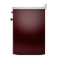 ILVE Nostalgie II 30-Inch Induction Range with 4 Induction Elements, 3.5 cu. ft. Oven, Burgundy with Burnished Trim, Triple Glass Door, UPI304NMPBUB
