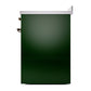 ILVE Nostalgie II 30-Inch Induction Range with 4 Induction Elements, 3.5 cu. ft. Oven, Emerald Green with Burnished Trim, Triple Glass Door, UPI304NMPEGB