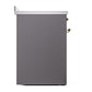 ILVE Nostalgie II 30-Inch Induction Range with 4 Induction Elements, 3.5 cu. ft. Oven, Graphite Matte with Brass Trim, Triple Glass Door, UPI304NMPMGG