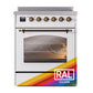 ILVE Nostalgie II 30-Inch Induction Range with 4 Induction Elements, 3.5 cu. ft. Oven, RAL with Burnished Trim, Triple Glass Door, UPI304NMPRAB