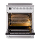 ILVE Nostalgie II 30-Inch Induction Range with 4 Induction Elements, 3.5 cu. ft. Oven, RAL with Chrome Trim, Triple Glass Door, UPI304NMPRAC