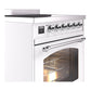 ILVE Nostalgie II 30-Inch Induction Range with 4 Induction Elements, 3.5 cu. ft. Oven, White with Chrome Trim, Triple Glass Door, UPI304NMPWHC