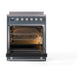 ILVE Professional Plus II 30-Inch Induction Range with 4 Induction Elements, 3.5 cu. ft. Oven, Blue Grey, Solid Door, UPI304QMPBG