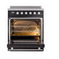 ILVE Professional Plus II 30-Inch Induction Range with 4 Induction Elements, 3.5 cu. ft. Oven, Glossy Black, Solid Door, UPI304QMPBK