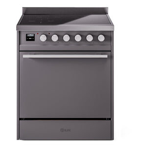 ILVE Professional Plus II 30-Inch Induction Range with 4 Induction Elements, 3.5 cu. ft. Oven, Graphite Matte, Solid Door, UPI304QMPMG