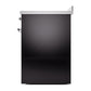 ILVE Nostalgie II 30-Inch Induction Range with 4 Induction Elements, 3.5 cu. ft. Oven, Glossy Black with Chrome Trim, Solid Door, UPI304QNMPBKC