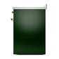 ILVE Nostalgie II 30-Inch Induction Range with 4 Induction Elements, 3.5 cu. ft. Oven, Emerald Green with Brass Trim, Solid Door, UPI304QNMPEGG