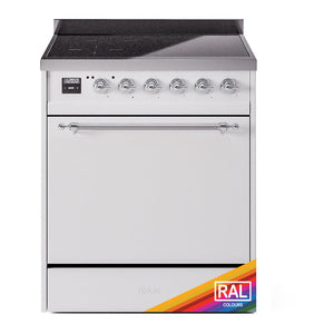 ILVE Nostalgie II 30-Inch Induction Range with 4 Induction Elements, 3.5 cu. ft. Oven, RAL with Chrome Trim, Solid Door, UPI304QNMPRAC