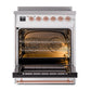 ILVE Nostalgie II 30-Inch Induction Range with 4 Induction Elements, 3.5 cu. ft. Oven, RAL with Copper Trim, Solid Door, UPI304QNMPRAP