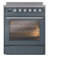 ILVE Professional Plus II 30-Inch Induction Range with 4 Induction Elements, 3.5 cu. ft. Oven, Blue Grey, Triple Glass Door, UPI304WMPBG