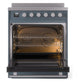 ILVE Professional Plus II 30-Inch Induction Range with 4 Induction Elements, 3.5 cu. ft. Oven, Blue Grey, Triple Glass Door, UPI304WMPBG