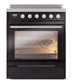 ILVE Professional Plus II 30-Inch Induction Range with 4 Induction Elements, 3.5 cu. ft. Oven, Glossy Black, Triple Glass Door, UPI304WMPBK