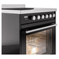 ILVE Professional Plus II 30-Inch Induction Range with 4 Induction Elements, 3.5 cu. ft. Oven, Glossy Black, Triple Glass Door, UPI304WMPBK