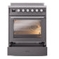 ILVE Professional Plus II 30-Inch Induction Range with 4 Induction Elements, 3.5 cu. ft. Oven, Graphite Matte, Triple Glass Door, UPI304WMPMG