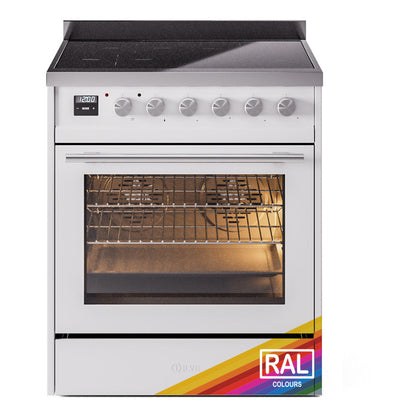 ILVE Professional Plus II 30-Inch Induction Range with 4 Induction Elements, 3.5 cu. ft. Oven, RAL, Triple Glass Door, UPI304WMPRA