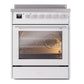 ILVE Professional Plus II 30-Inch Induction Range with 4 Induction Elements, 3.5 cu. ft. Oven, White, Triple Glass Door, UPI304WMPWH