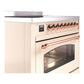 ILVE Nostalgie II 36-Inch Induction Range with 6 Induction Elements, 3.5 cu. ft. Oven, Antique White with Copper Trim, Triple Glass Door, UPI366NMPAWP