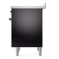 ILVE Nostalgie II 36-Inch Induction Range with 6 Induction Elements, 3.5 cu. ft. Oven, Glossy Black with Burnished Trim, Triple Glass Door, UPI366NMPBKB