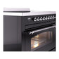 ILVE Nostalgie II 36-Inch Induction Range with 6 Induction Elements, 3.5 cu. ft. Oven, Glossy Black with Chrome Trim, Triple Glass Door, UPI366NMPBKC