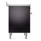 ILVE Nostalgie II 36-Inch Induction Range with 6 Induction Elements, 3.5 cu. ft. Oven, Glossy Black with Copper Trim, Triple Glass Door, UPI366NMPBKP