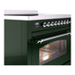 ILVE Nostalgie II 36-Inch Induction Range with 6 Induction Elements, 3.5 cu. ft. Oven, Emerald Green with Chrome Trim, Triple Glass Door, UPI366NMPEGC