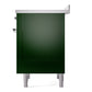 ILVE Nostalgie II 36-Inch Induction Range with 6 Induction Elements, 3.5 cu. ft. Oven, Emerald Green with Chrome Trim, Triple Glass Door, UPI366NMPEGC