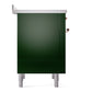 ILVE Nostalgie II 36-Inch Induction Range with 6 Induction Elements, 3.5 cu. ft. Oven, Emerald Green with Copper Trim, Triple Glass Door, UPI366NMPEGP