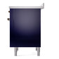ILVE Nostalgie II 36-Inch Induction Range with 6 Induction Elements, 3.5 cu. ft. Oven, Midnight Blue with Burnished Trim, Triple Glass Door, UPI366NMPMBB