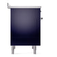 ILVE Nostalgie II 36-Inch Induction Range with 6 Induction Elements, 3.5 cu. ft. Oven, Midnight Blue with Chrome Trim, Triple Glass Door, UPI366NMPMBC