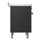 ILVE Nostalgie II 36-Inch Induction Range with 6 Induction Elements, 3.5 cu. ft. Oven, Graphite Matte with Burnished Trim, Triple Glass Door, UPI366NMPMGB